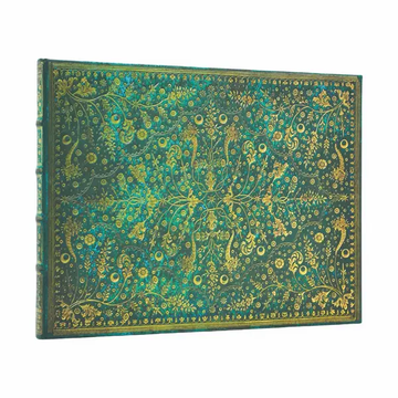 Emerald Flower Lined HB Guest Bk