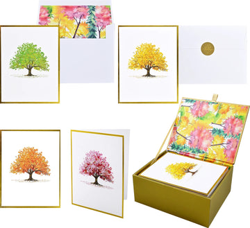 Watercolor Trees Premium Note Cards