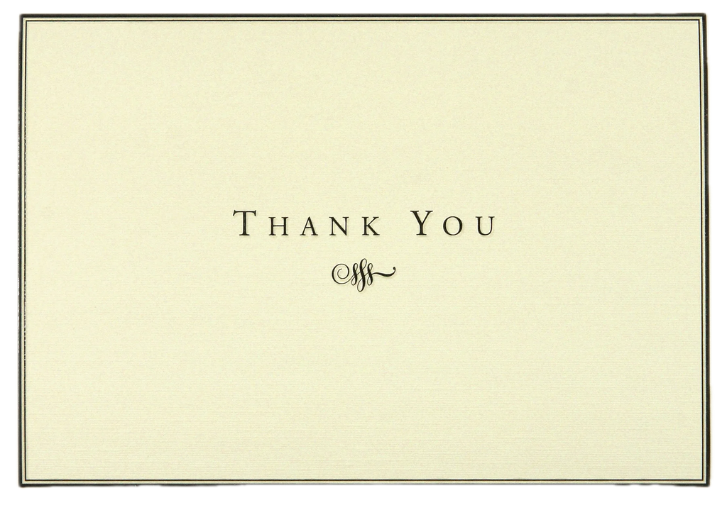 Black And Cream Thank You Notes