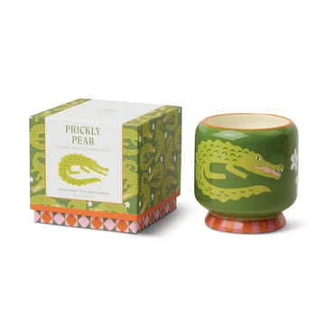 A Dopo 8oz/226g Crocodile Ceramic Candle - Prickly Pear