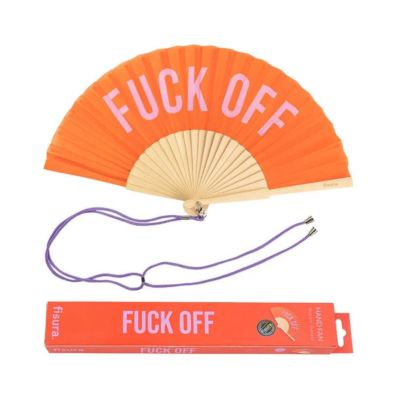 Hand Fan - F#ck Off Orange