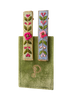 Embroidered Hair Bars -Mint/Cornflower Floral Vines