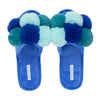 Pom Pom Slippers - Cosy Luxe - Multi Blue