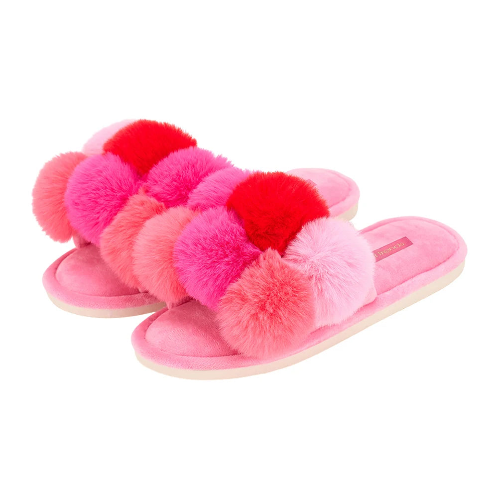 Pom Pom Slippers - Cosy Luxe - Multi Pink