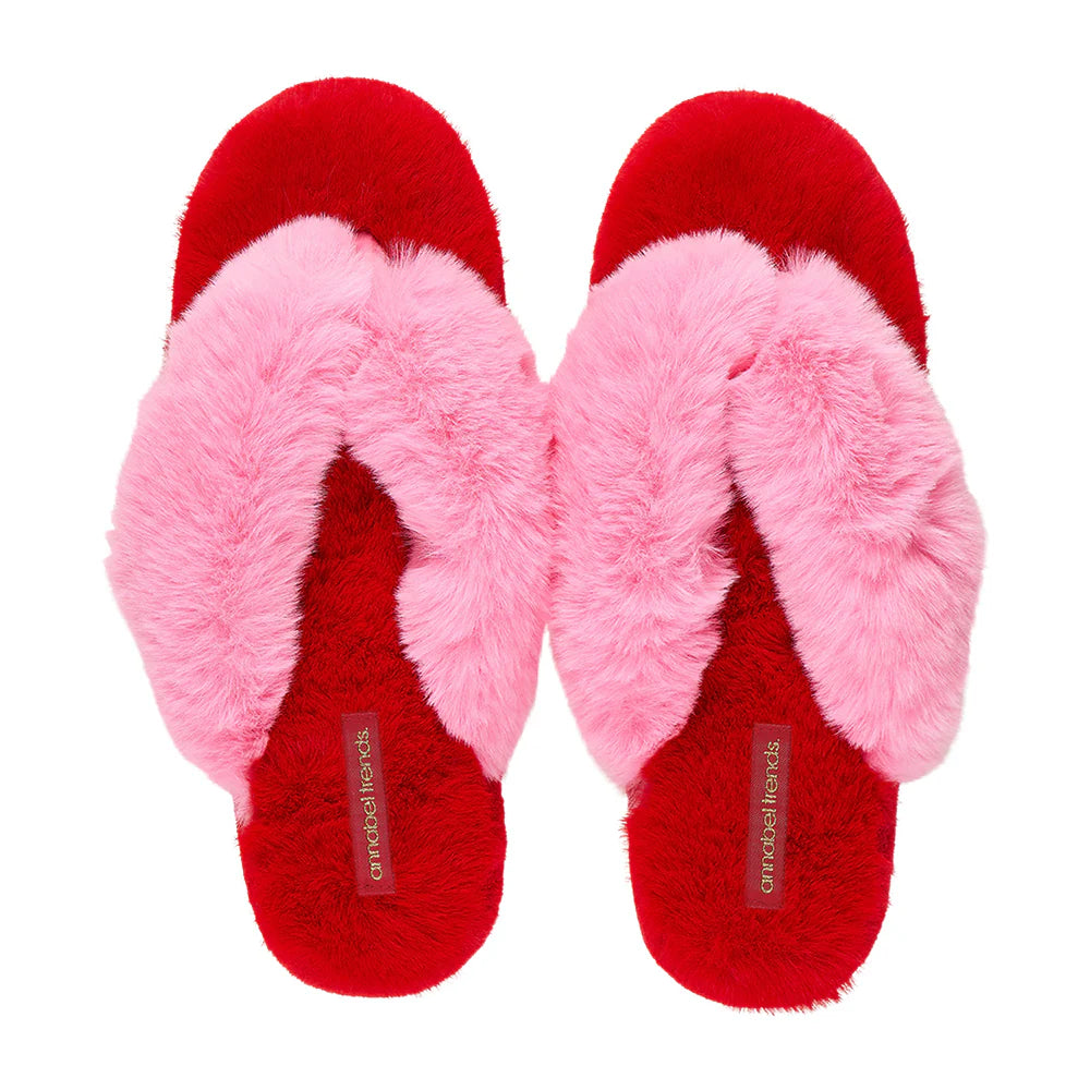 Cosy Luxe Thongs - Cherry Candy