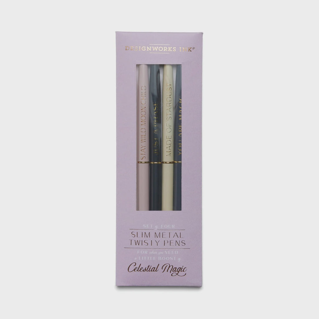 Twisty Slim Metal Pen Set - Celestial (Set of 4)