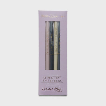 Twisty Slim Metal Pen Set - Celestial (Set of 4)
