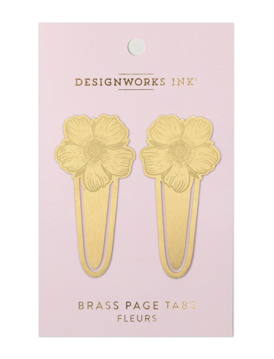 Brass Page Tabs - Fleurs