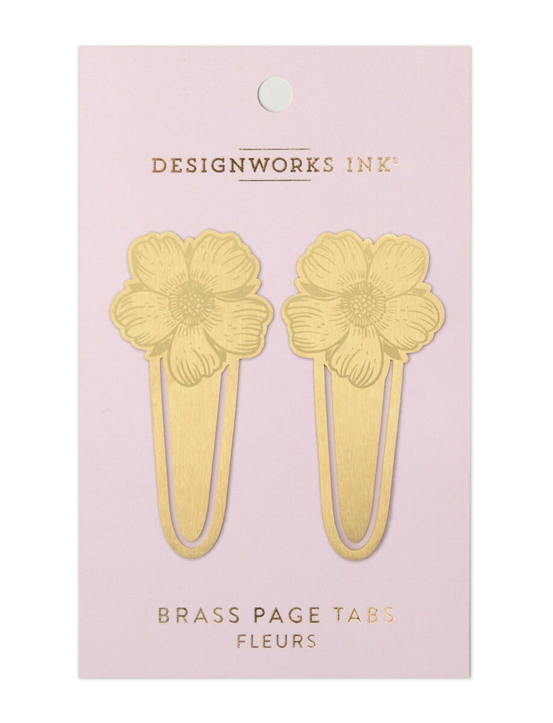 Brass Page Tabs - Fleurs