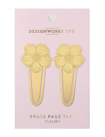 Brass Page Tabs - Fleurs