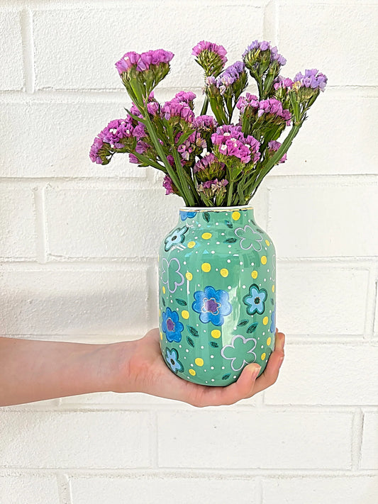 Foxy Flower Green Large Vase
