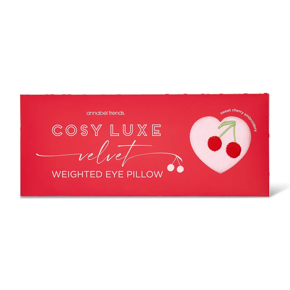 Cosy Luxe Velvet Eye Rest Pillow - Cherry