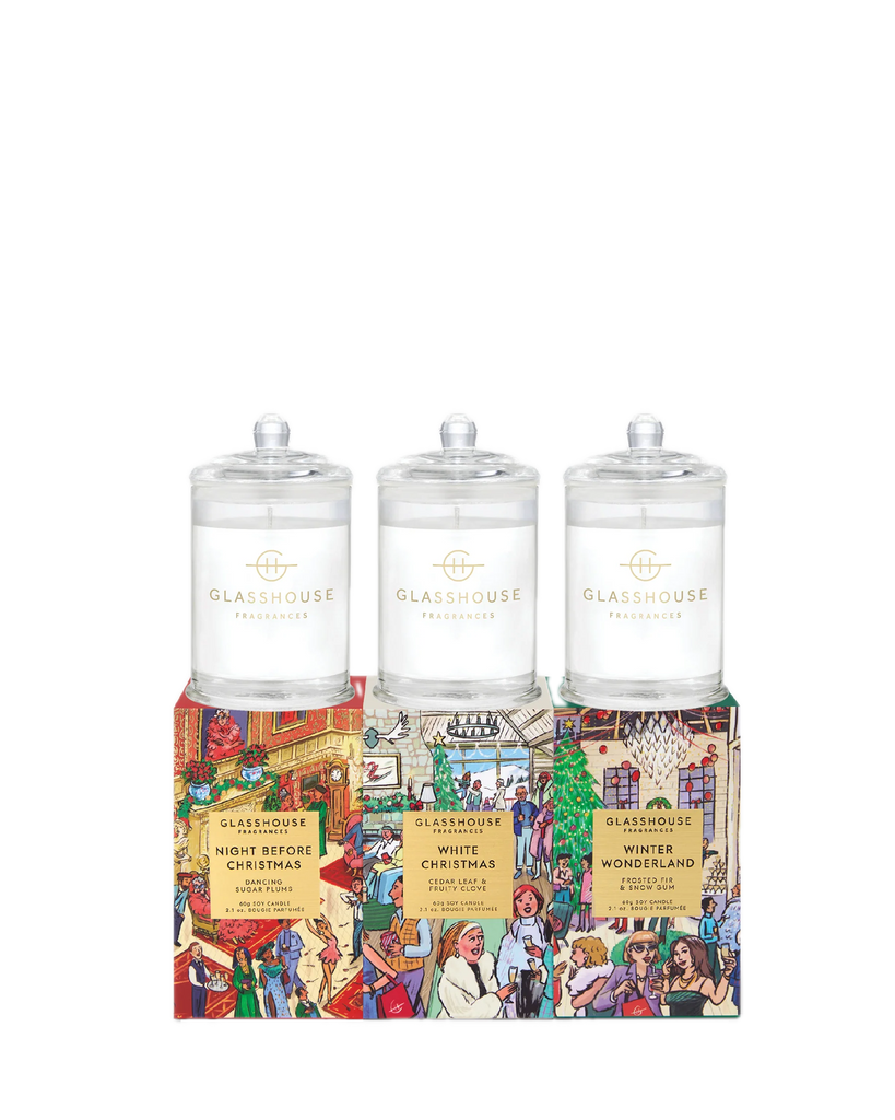 Glasshouse Fragrances Christmas Trio – 3 x 60g Candle Gift Set