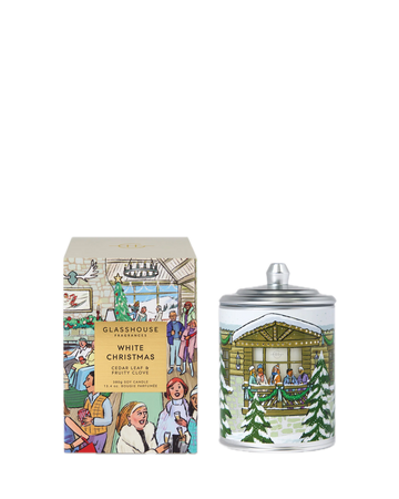 Glasshouse Fragrances White Christmas – Cedar Leaf & Fruity Clove 380g Candle