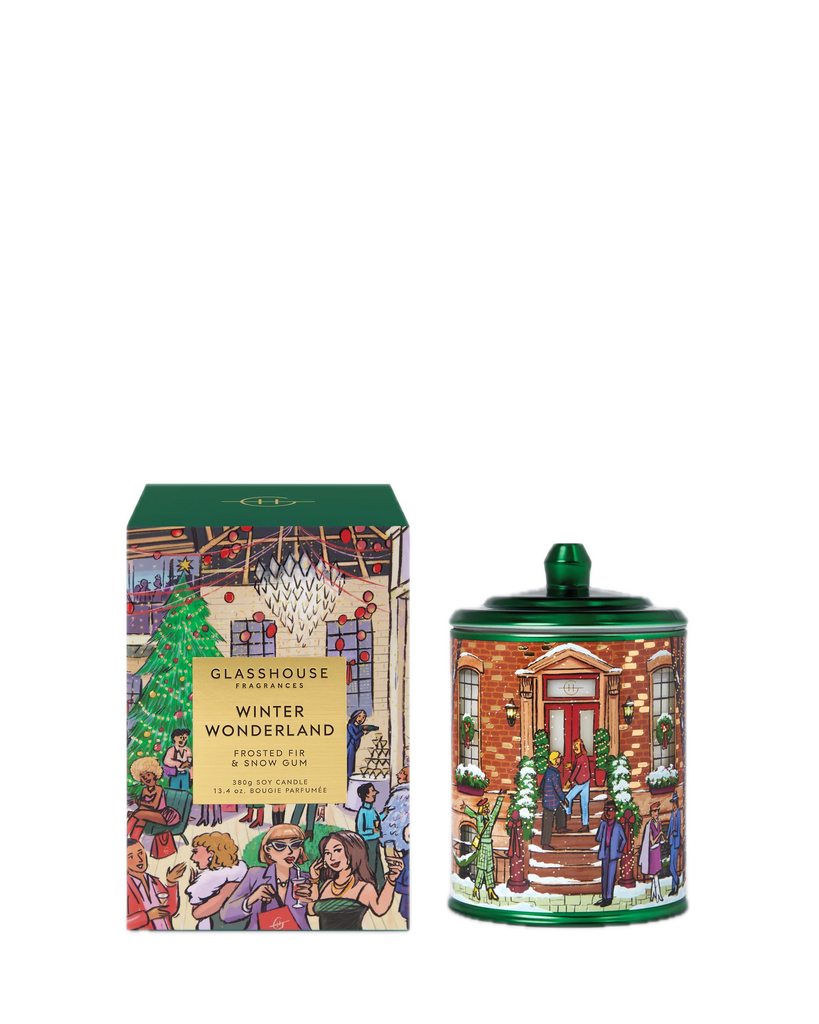 Glasshouse Fragrances Winter Wonderland – Frosted Fir & Snow Gum 380g Candle