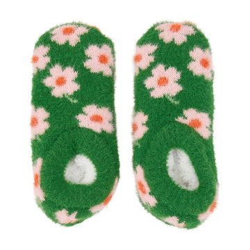 Fuzzy Booties - Meadow Blush Green