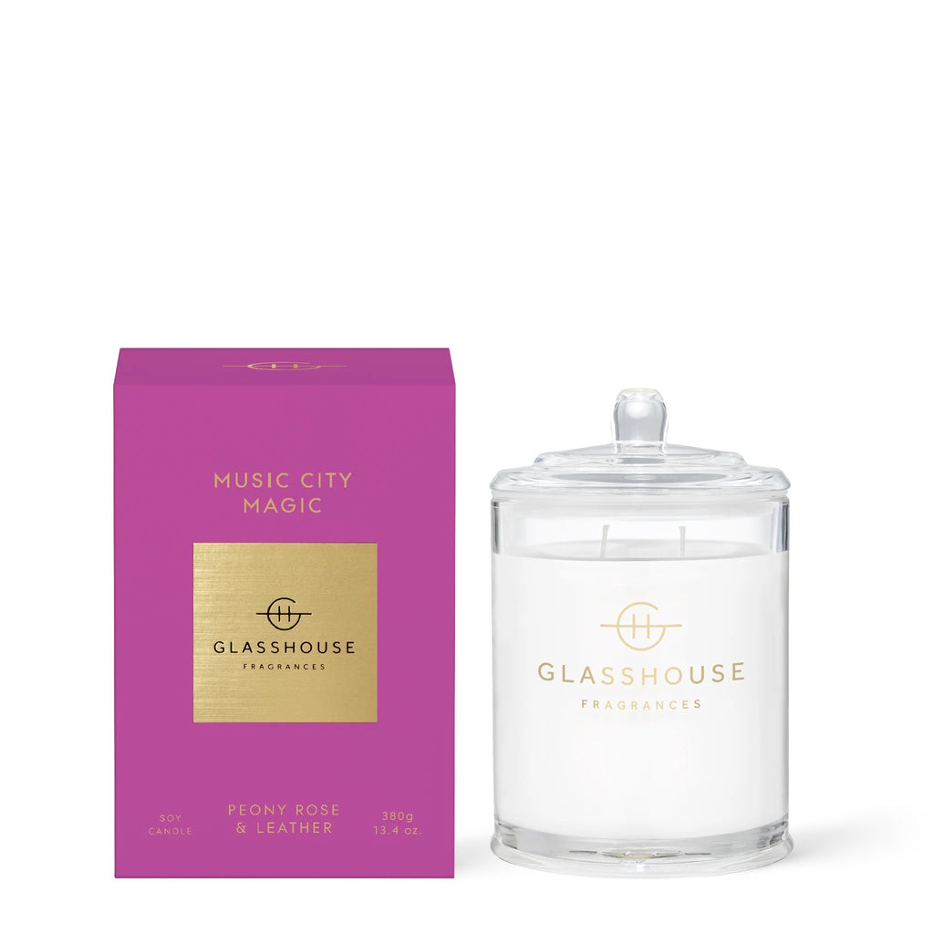 Music City Magic - Peony Rose & Leather 380g Triple Scented Soy Candle