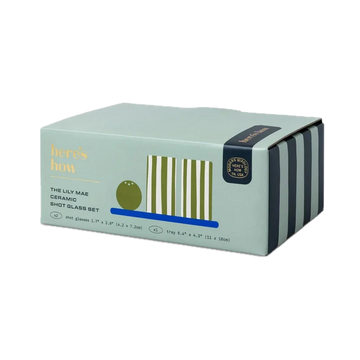 The Lily Mae Ceramic Tequila Shot Glass Set - Cobalt + Olive
