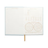 Hard Cover Suede Cloth Journal With Pocket -  Arch Dot Blue