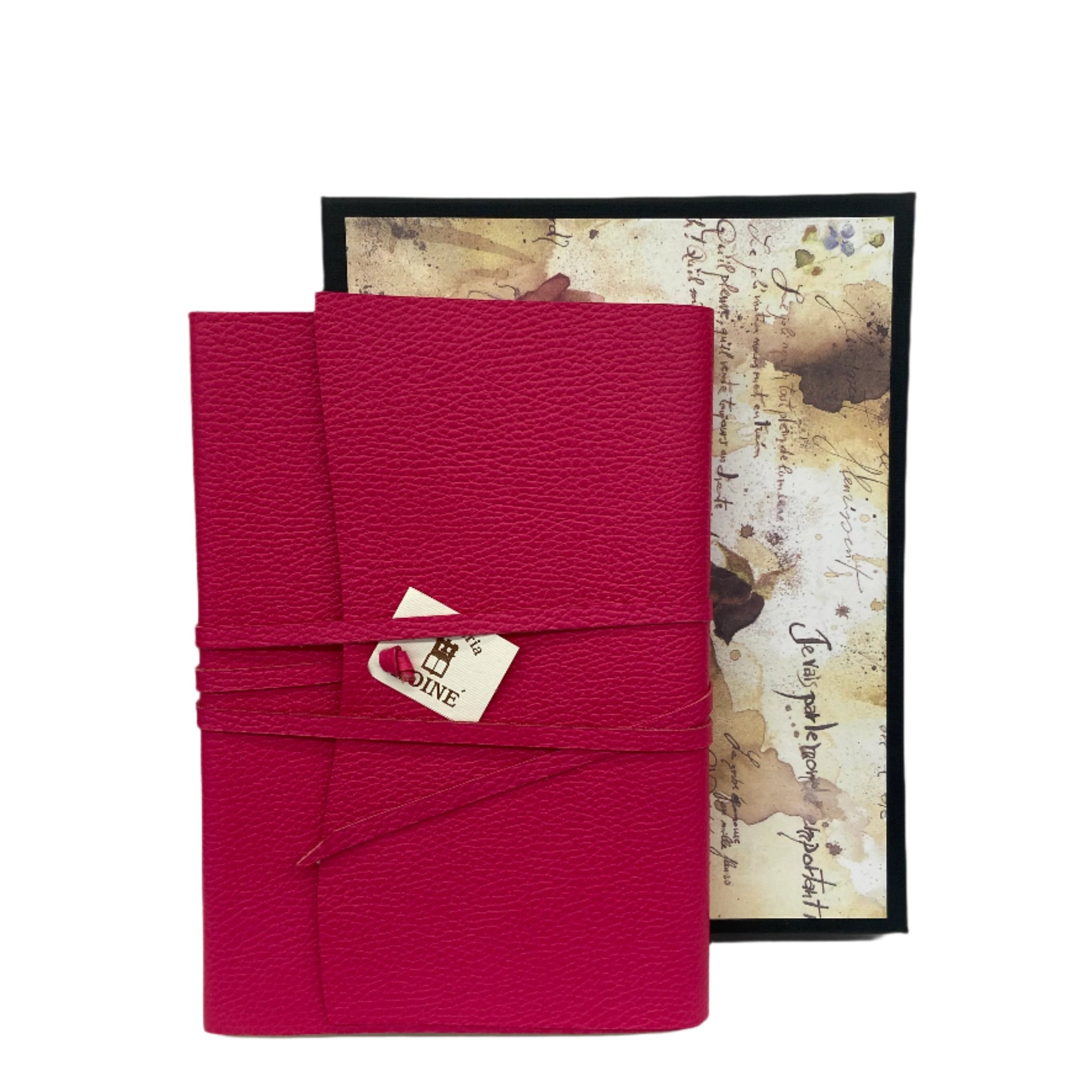 Wrap Leather Journal Medioevalis Large Fucsia