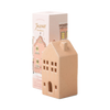 Incense Cone Holiday Pink Ceramic Townhouse w/ 20 Incense Cones - Persimmon Chestnut