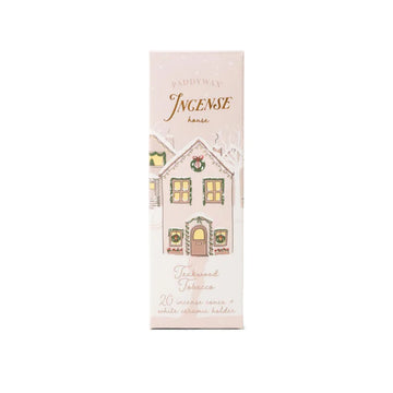 Incense Cone Holiday White Ceramic House - Teakwood Tobacco