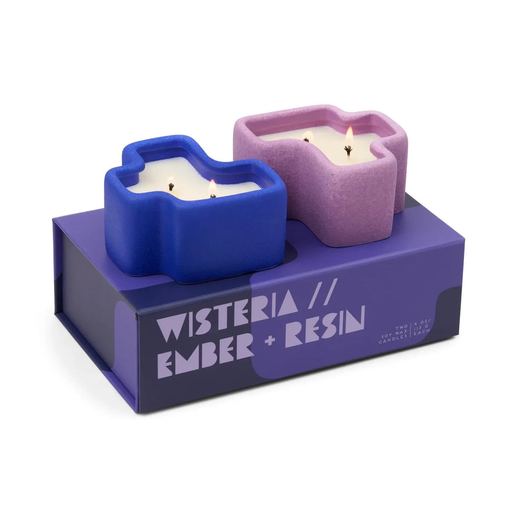 Wisteria & Ember + Resin - 4 oz Candle Boxed Set