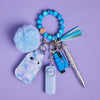 Safety Keychain I Blue Ocean Mist Beaded
