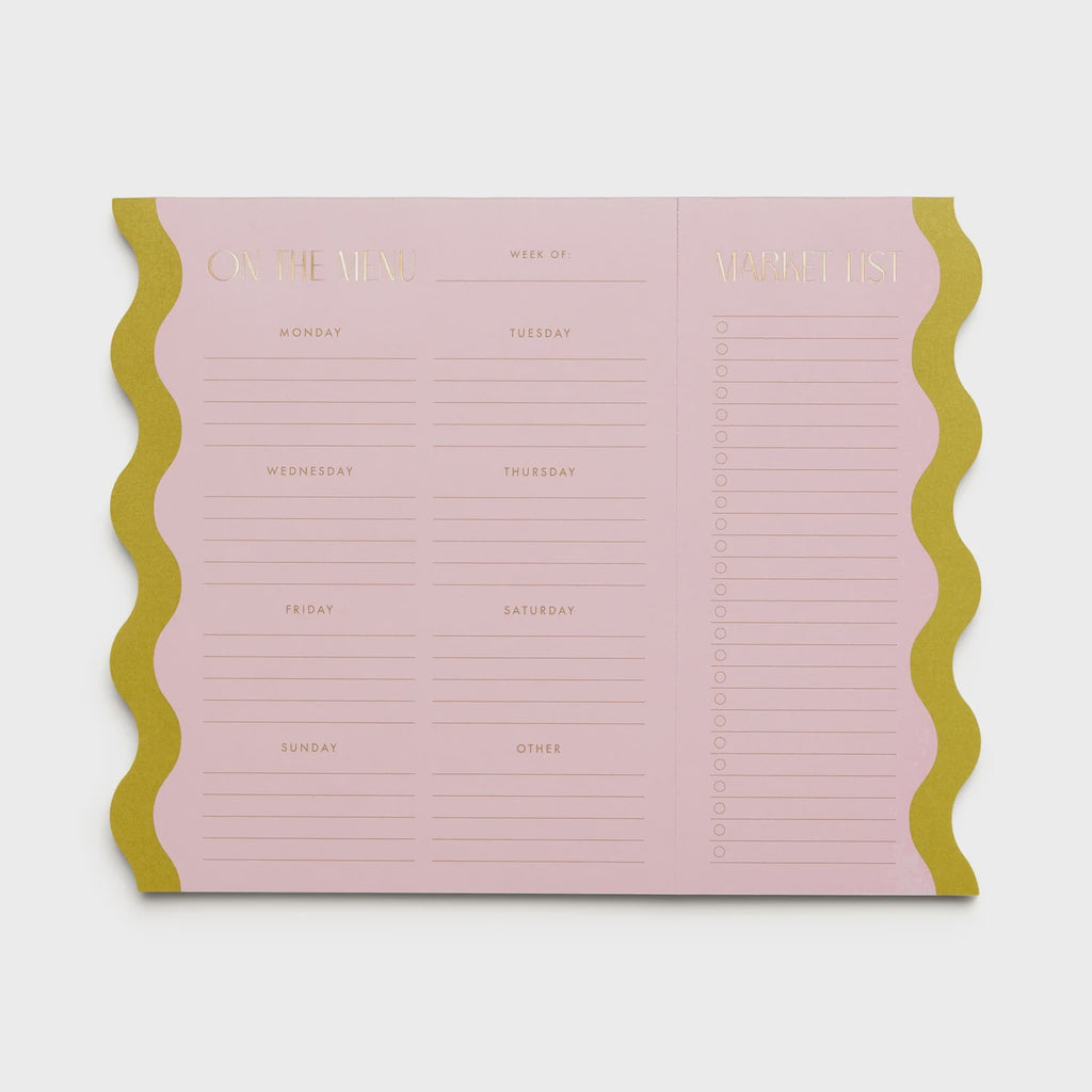 Meal Planner Notepad with Magnets - Pink & Chartreuse