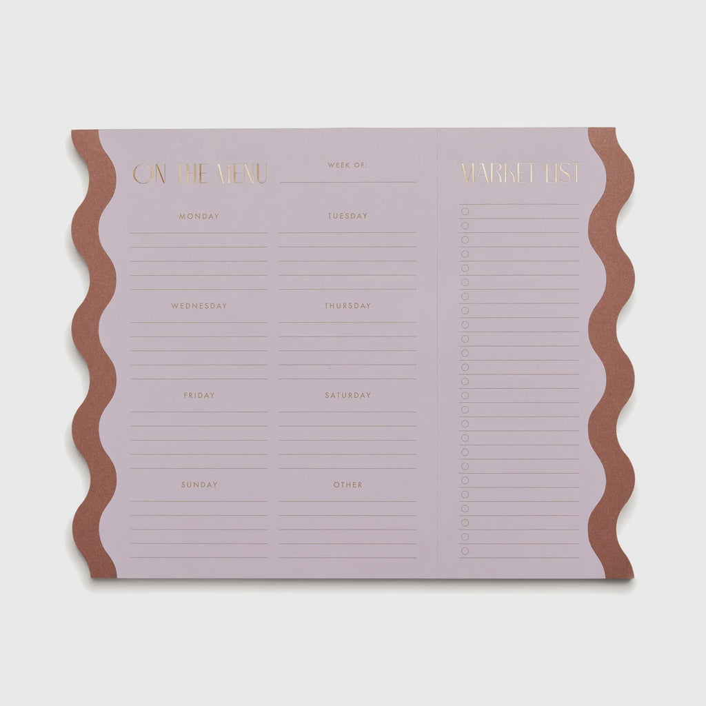 Meal Planner Notepad with Magnets - Lilac & Nutmeg