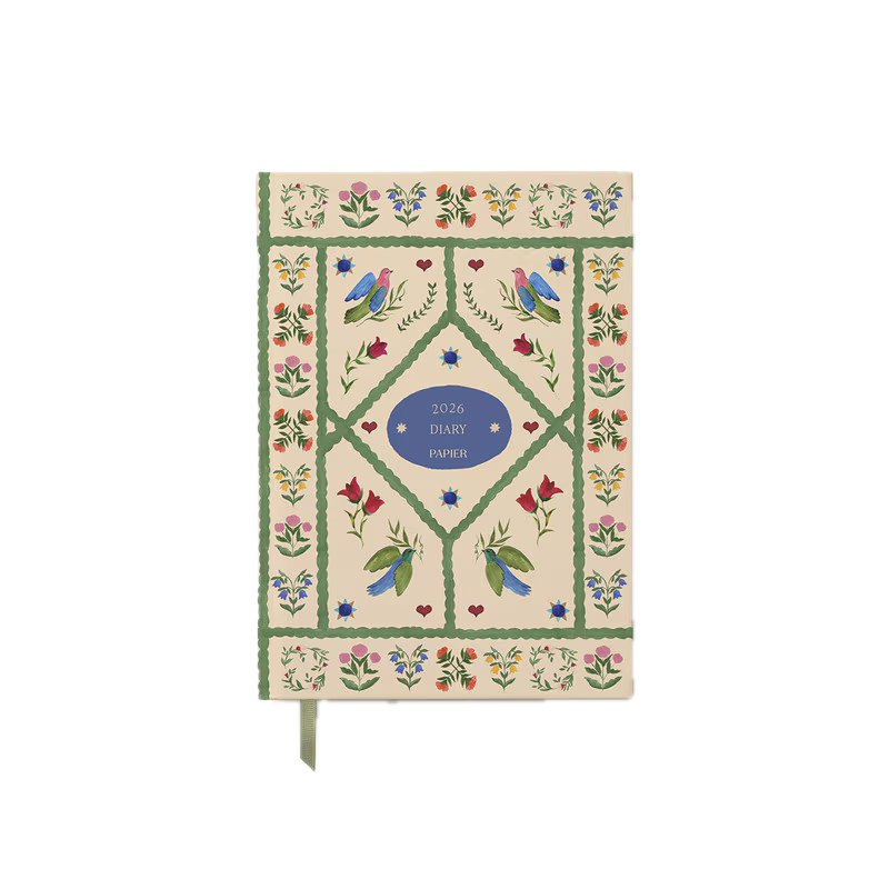 Papier - 2026 A5 Planner - Hard Cover - Daily - Quilted Daydreams Bright Blue