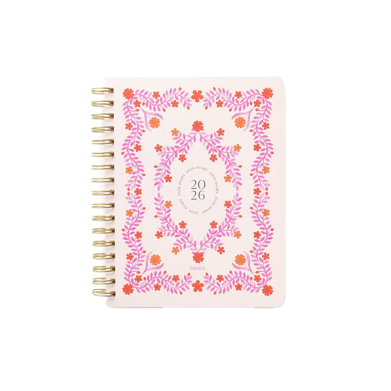Papier - 2026 Planner Spiral With Stickers - Soft Cover - Weekly - Italian Summer Pink