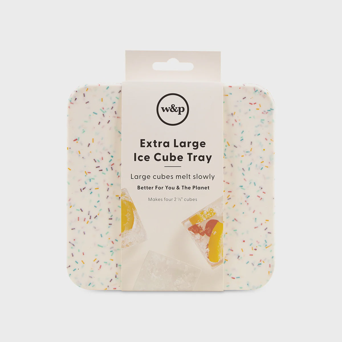 Ice Cube Tray Extra Large Speckled White