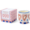 A Dopo 8 oz Handpainted "Hearts" Ceramic - Rosewood Vanilla