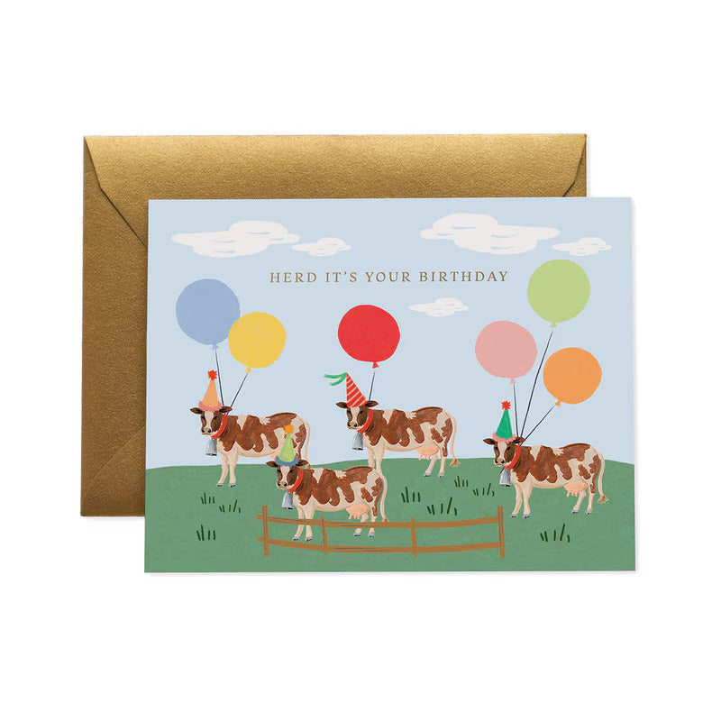 Rifle Paper Co - Greeting Card - Herd it's Your Birthday