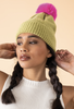 Ingrid Bobble Hat - Lime/Fuchsia