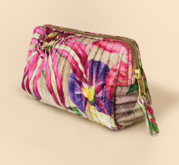 Small Quilted Vanity Bag - Oversized Botanicals