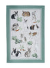 Rabbit Patch Cotton Tea Towel in Green