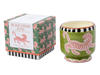 A Dopo 8 oz Handpainted " Tiger" Ceramic Candle - Black Cedar & Fig