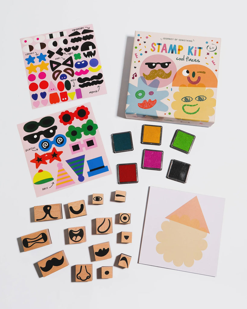 Wooden Stamp Kit - Cool Faces
