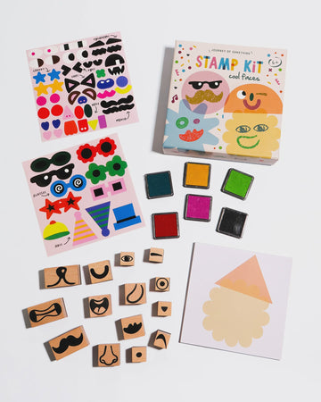 Wooden Stamp Kit - Cool Faces