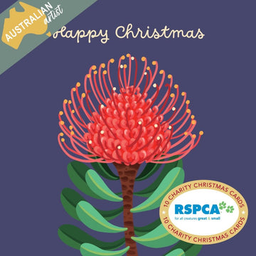 Christmas Card Wallet-RSPCA-Christmas Flowers