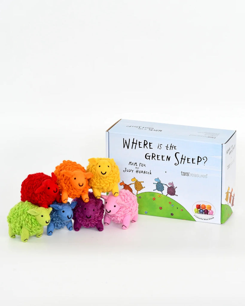 Where Is The Green Sheep? 7 Colourful Sheep Play Set