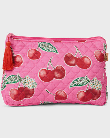 Cherry Blossom Quilted Cotton Toiletry Purse