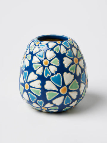 Pollen Blue Daisy Vase
