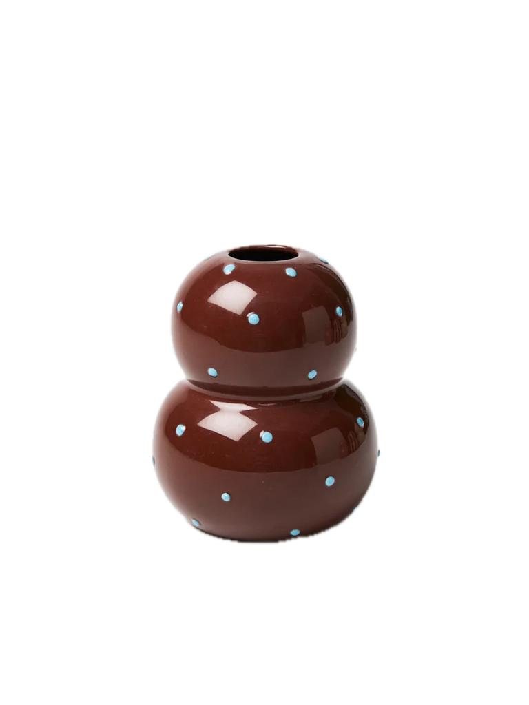 Fonda Vase Brown Blue Dotty