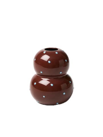 Fonda Vase Brown Blue Dotty