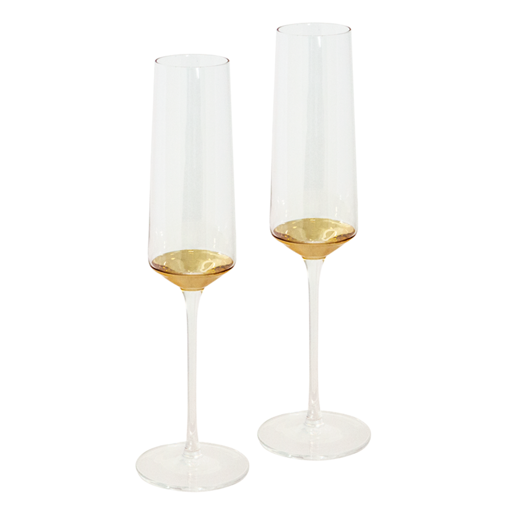 Cristina Re - Champagne Flute Estelle Gold -  Set Of 2