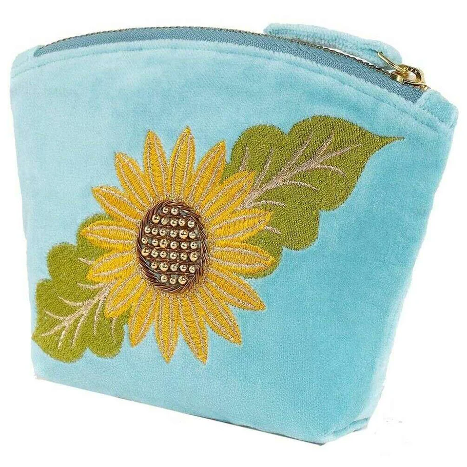 Velvet Mini Pouch - Summer Sunflower