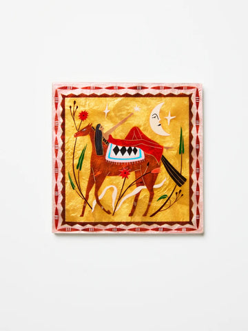 Fable Horseback Pink Square